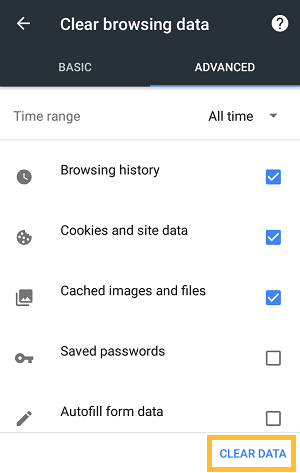 Clear Browsing Setting in Android Device
