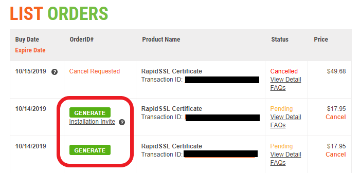 renew Rapid SSL certificate