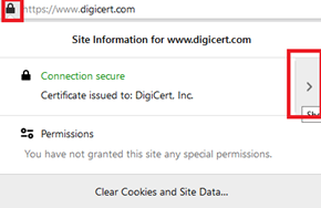 certificate information in browser