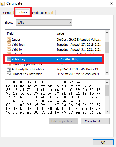 Verify SSL Key Length