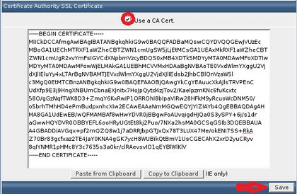CA certificate in Direct Admin